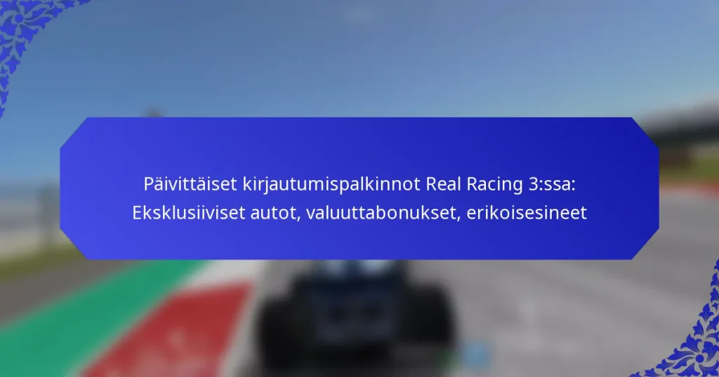 Päivittäiset kirjautumispalkinnot Real Racing 3:ssa: Eksklusiiviset autot, valuuttabonukset, erikoisesineet