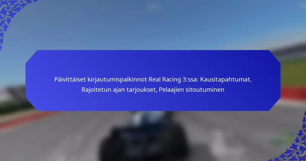 Päivittäiset kirjautumispalkinnot Real Racing 3:ssa: Kausitapahtumat, Rajoitetun ajan tarjoukset, Pelaajien sitoutuminen