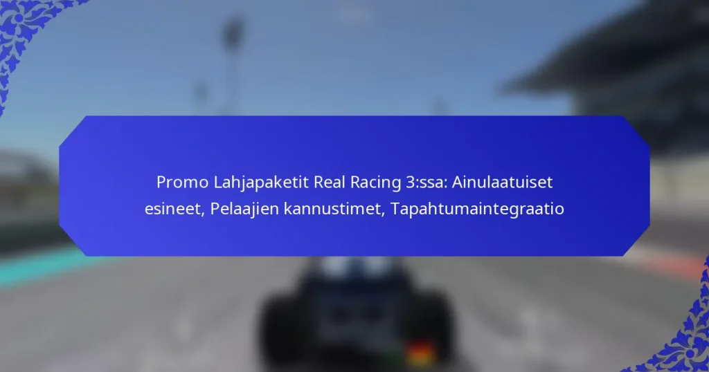 Promo Lahjapaketit Real Racing 3:ssa: Ainulaatuiset esineet, Pelaajien kannustimet, Tapahtumaintegraatio