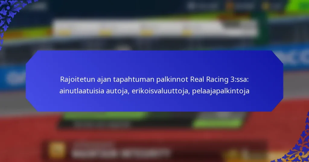 Rajoitetun ajan tapahtuman palkinnot Real Racing 3:ssa: ainutlaatuisia autoja, erikoisvaluuttoja, pelaajapalkintoja