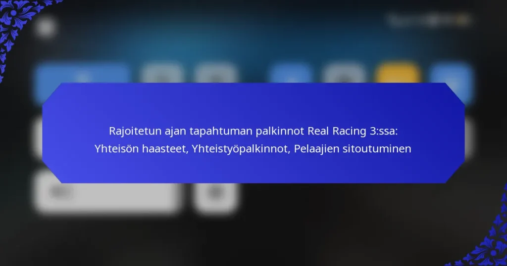 Rajoitetun ajan tapahtuman palkinnot Real Racing 3:ssa: Yhteisön haasteet, Yhteistyöpalkinnot, Pelaajien sitoutuminen