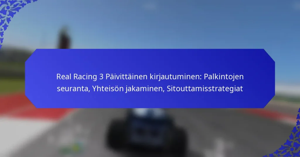Real Racing 3 Päivittäinen kirjautuminen: Palkintojen seuranta, Yhteisön jakaminen, Sitouttamisstrategiat