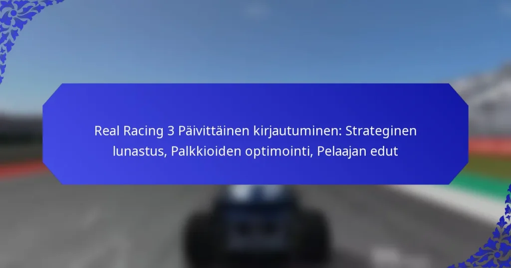 Real Racing 3 Päivittäinen kirjautuminen: Strateginen lunastus, Palkkioiden optimointi, Pelaajan edut