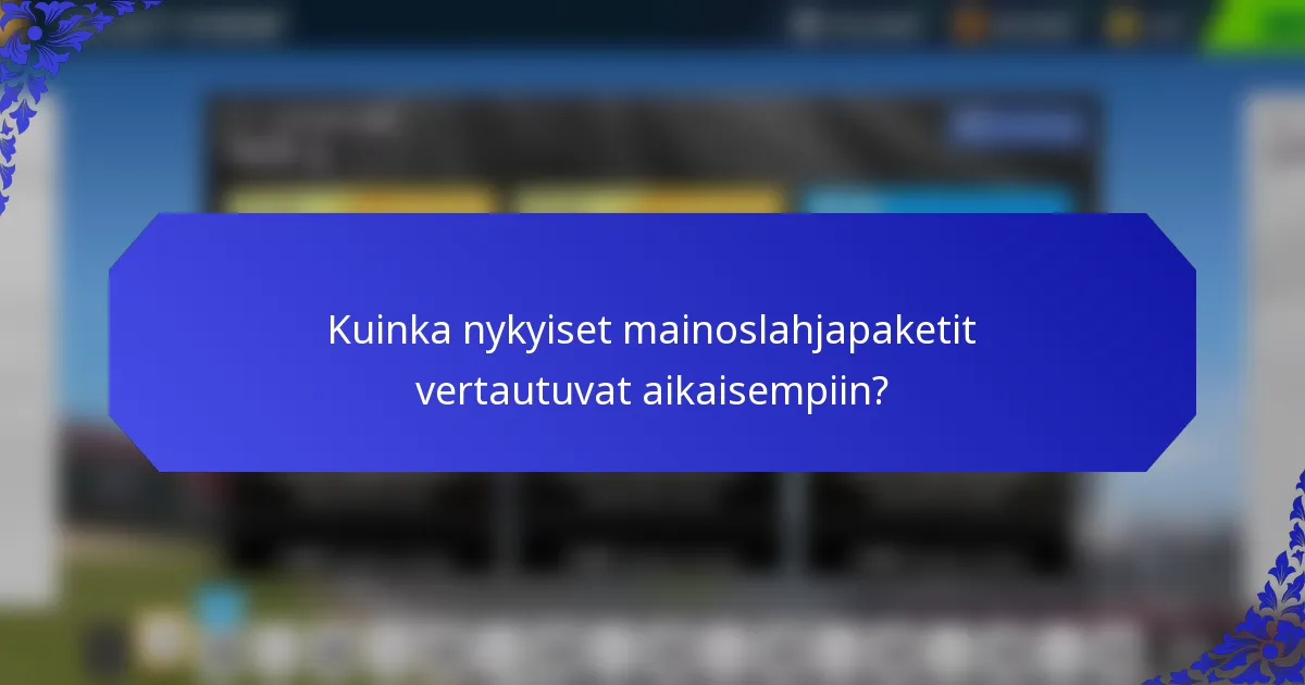 Kuinka nykyiset mainoslahjapaketit vertautuvat aikaisempiin?