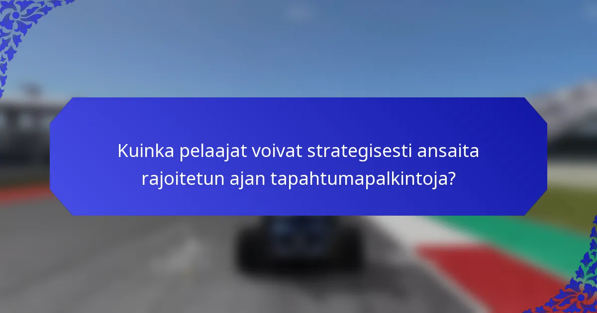 Kuinka pelaajat voivat strategisesti ansaita rajoitetun ajan tapahtumapalkintoja?