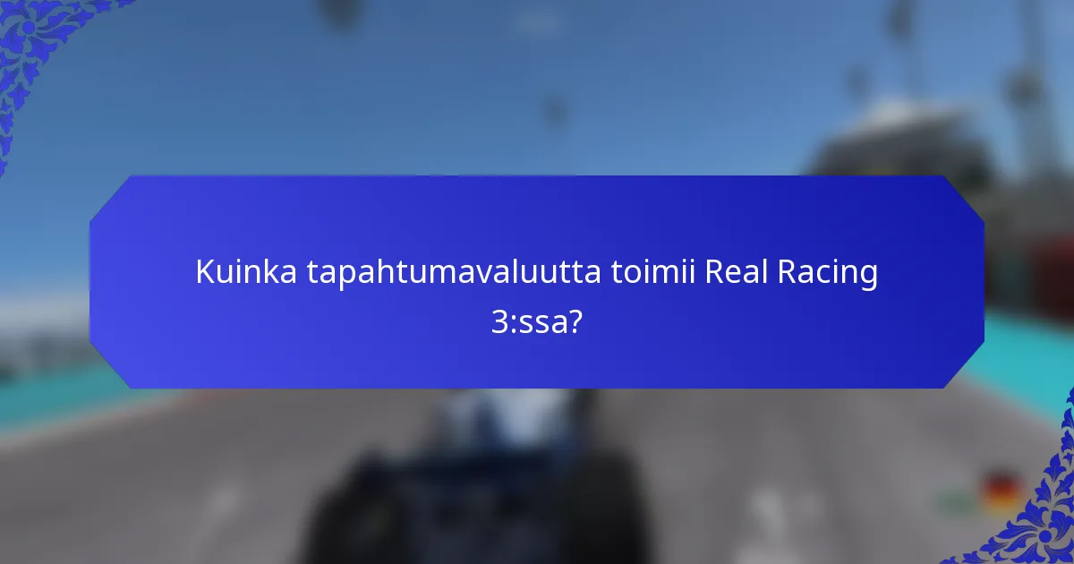 Kuinka tapahtumavaluutta toimii Real Racing 3:ssa?