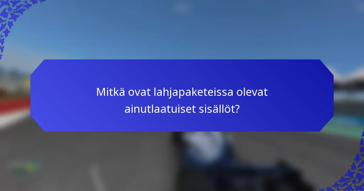Mitkä ovat lahjapaketeissa olevat ainutlaatuiset sisällöt?